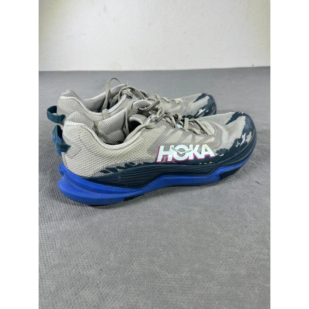 Hoka Torrent 4 Mens Trail Running Shoes Grey Blue Pink 11.5 D Low Top Sneakers